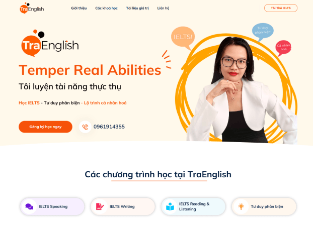 Dự án website trung tâm đào tạo IELTS TraEnglish